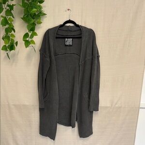 Gray Open Cardigan